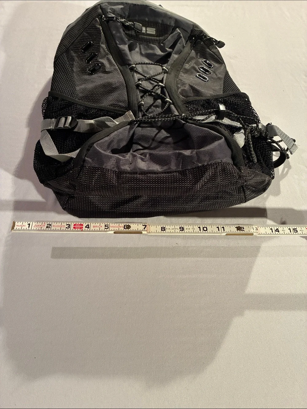 Men's Black Outdoor Daypack Backpack with Front Bungee